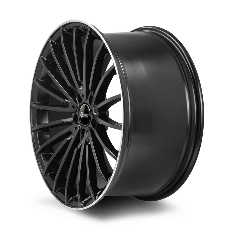 Load image into Gallery viewer, Rseries MC177 20&quot; 5X112 Satin Black Machined Lip Wheels
