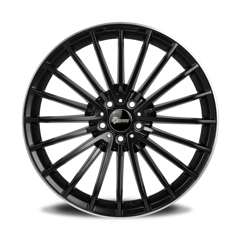 Load image into Gallery viewer, Rseries MC177 20&quot; 5X112 Satin Black Machined Lip Wheels
