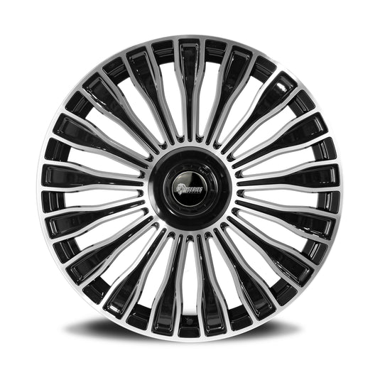 Rseries MC822 20" 5X112 Gloss Black Machined Face Wheels