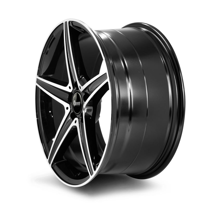 Load image into Gallery viewer, Rseries MC825 19&quot; 5X112 Gloss Black Machined Face Wheels
