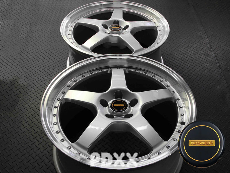 Load image into Gallery viewer, Rseries SVFR 20&quot; 5X114.3 Silver Machined Lip Wheels
