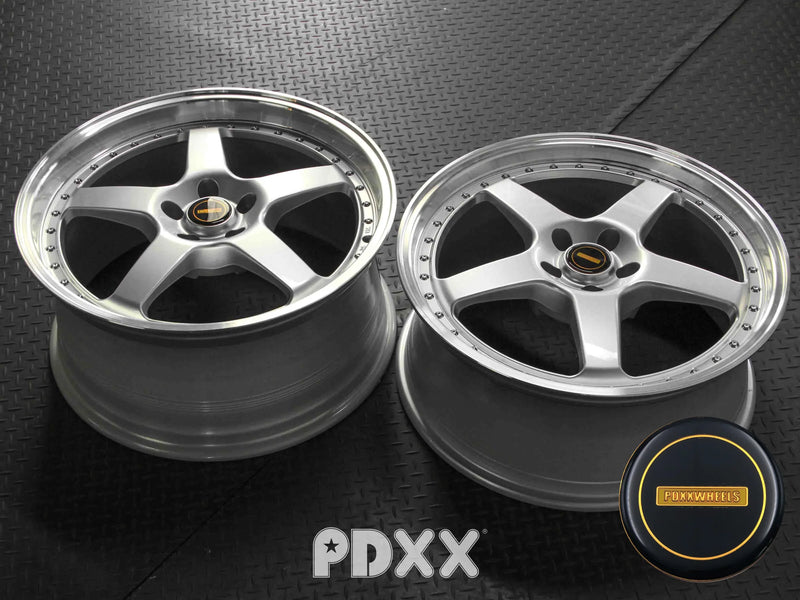 Load image into Gallery viewer, Rseries SVFR 20&quot; 5X114.3 Silver Machined Lip Wheels
