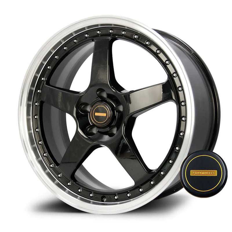 Load image into Gallery viewer, Rseries SVFR 20&quot; 5X114.3 Gloss Black Machined Lip Wheels
