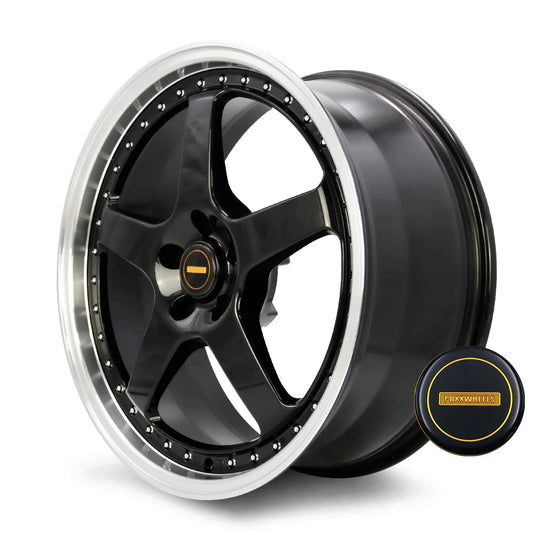 Rseries SVFR 20" 5X114.3  Gloss Black Machined Lip  Wheels+Tyres