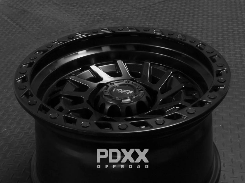 Load image into Gallery viewer, PDXX STIX 17&quot; 6X139.7 Satin Black Wheels+Tyres
