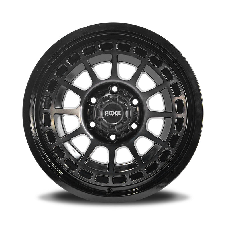 Load image into Gallery viewer, PDXX TAKEDOWN 18&quot; 6X139.7 Dark Tint/Gloss Black Wheels
