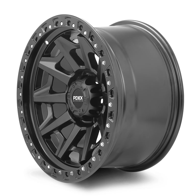 Load image into Gallery viewer, PDXX VIKING 17&quot; 6X139.7 Satin Black Wheels+Tyres
