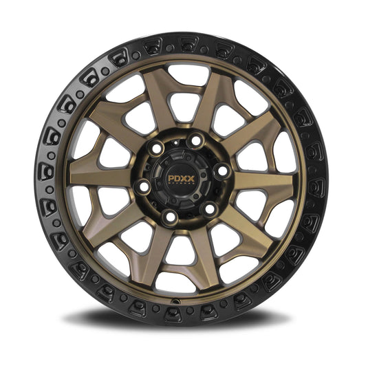 PDXX VIKING 17" 6X139.7 Satin Bronze w/Black Ring Wheels+Tyres