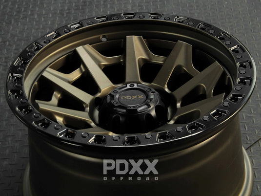 PDXX VIKING 17" 6X139.7 Satin Bronze w/Black Ring Wheels