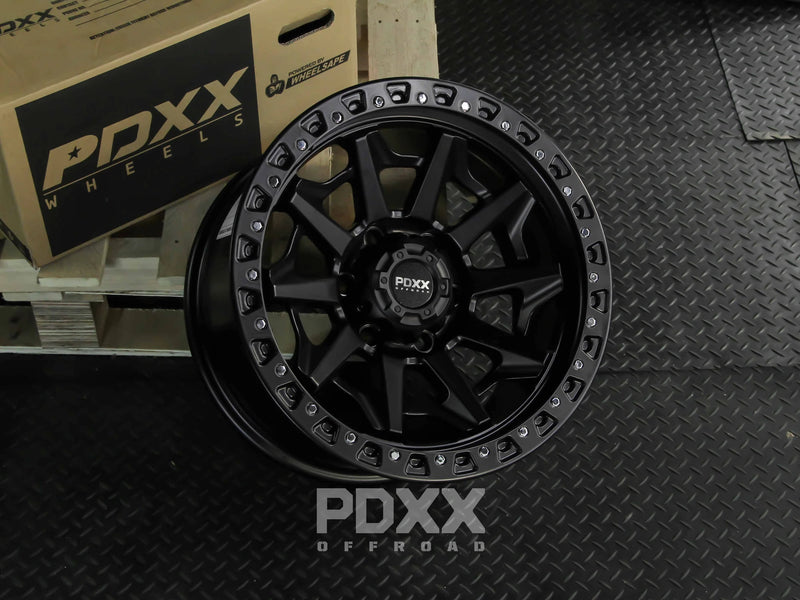 Load image into Gallery viewer, PDXX VIKING 17&quot; 6X139.7 Satin Black Wheels
