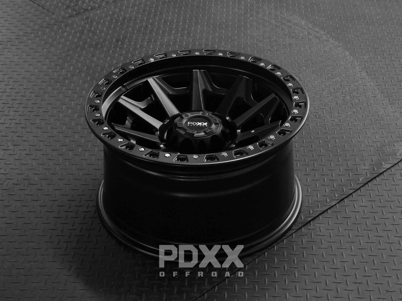 Load image into Gallery viewer, PDXX VIKING 17&quot; 6X139.7 Satin Black Wheels
