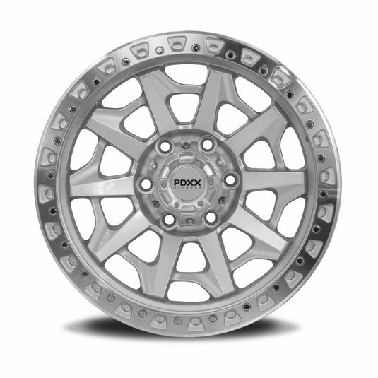 PDXX VIKING 17" 6X139.7 Silver w/Machined Ring Wheels