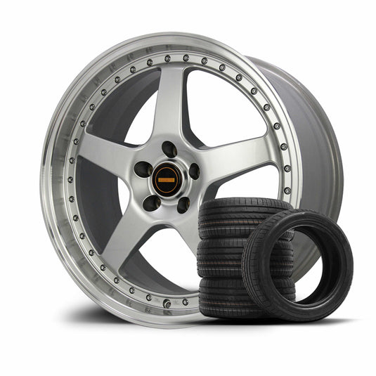 Rseries SVFR 20" 5X114.3  Silver Machined Lip  Wheels+Tyres